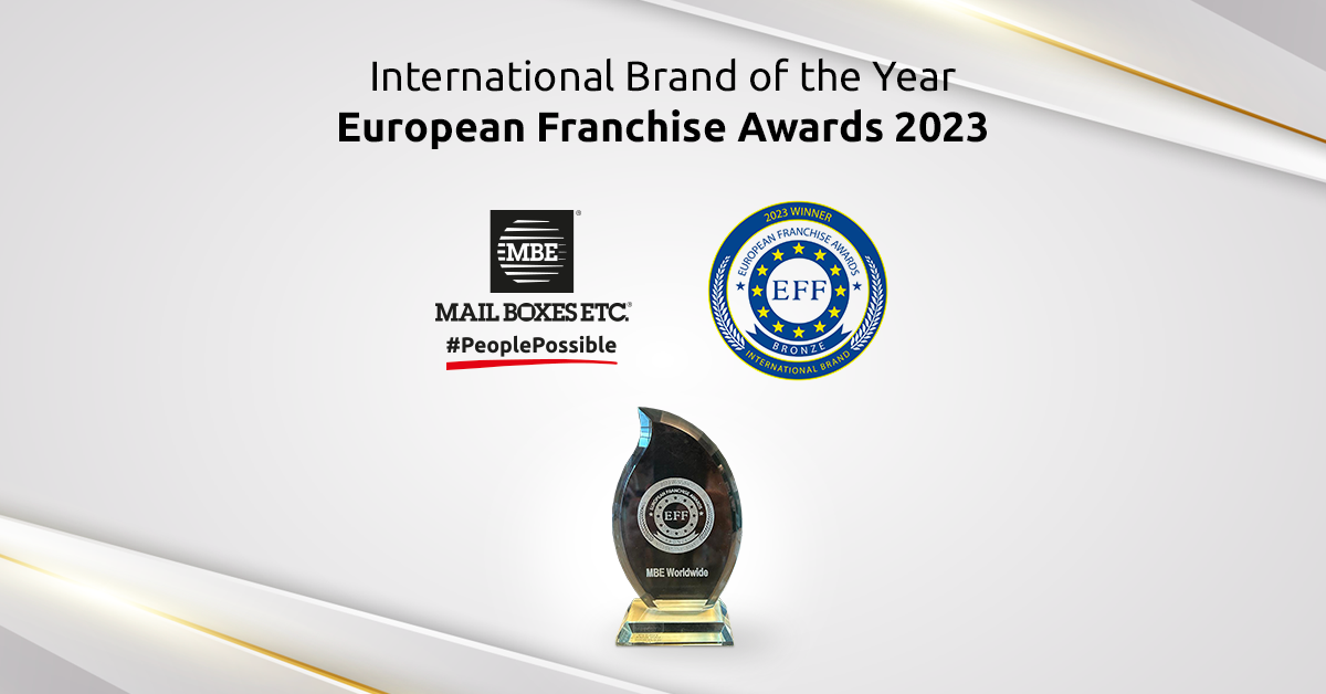 MBE Worldwide honored with International Brand of the Year Award at European Franchise Awards 2023